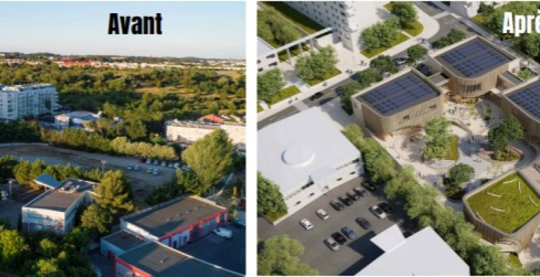 Avant-Après : une école implantée sur l’ancien stade des Gémeaux