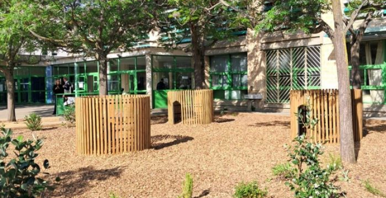 Des cours repensées en ilots de fraîcheur